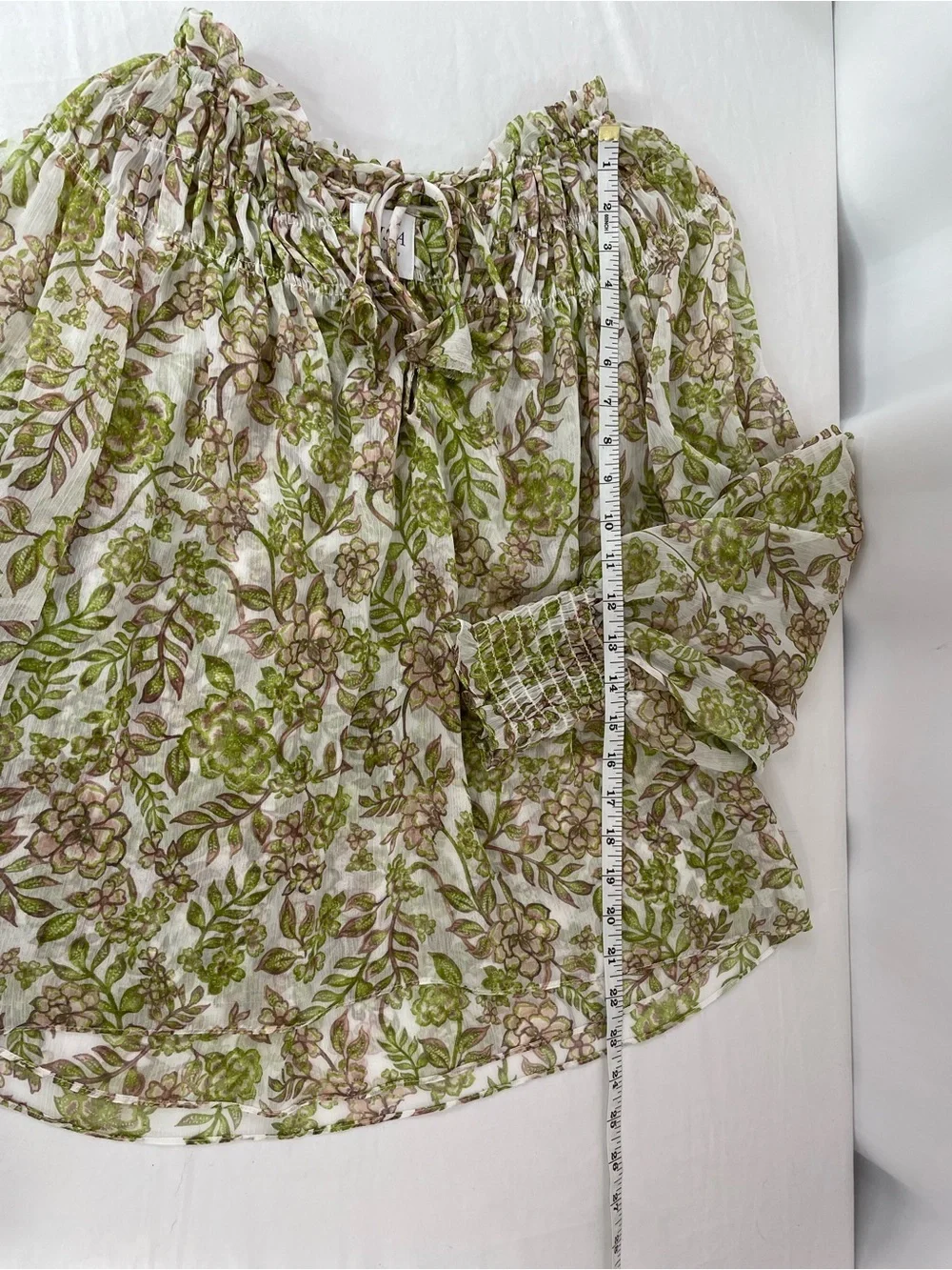 MISA Los Angeles Floral Chiffon Mini Skirt Set XS Boho Peasant Top Romantic Coqu